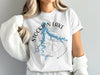 White t-shirt with Stockton Lake Missouri map and compass design.
