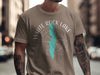 Brown t-shirt with White Rock Lake map and compass graphic, Texas.