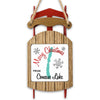 Sled ornament with "Merry Christmas FROM Conesus Lake" text and snowflakes.