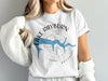 White t-shirt with "Lake Rayburn Arkansas" text and a blue lake outline over a compass rose.