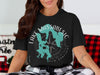 Black t-shirt with Lake Massabesic map and compass design, New Hampshire.