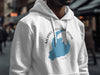 White hoodie with blue map of "Merrill Creek Reservoir, New Jersey" graphic.