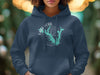 Navy blue hoodie with "Lake Fork Texas" map and compass design.