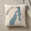 Pillow with Payette Lake, Idaho map graphic and compass rose.