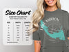 Comfort Colors 1717 heavyweight adult tee size chart with width and length measurements in inches.