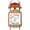 Sled ornament with "Merry Christmas From Fontana Lake" and snowflake graphics.