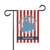 Garden flag with red and white stripes, Merrill Creek Reservoir map, and "The Smith Family."