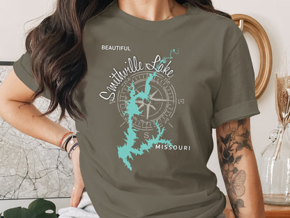 Smithville Lake Missouri Map Design T-Shirt or Sweatshirt