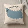 Pillow with blue Lake McConaughy map graphic and "NEBRASKA" text.