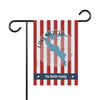 Garden flag with red and white stripes, Lake Merced map, and "The Smith Family" text.