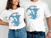 White t-shirts featuring a blue map of Lake Casitas, California