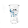 Clear pint glass with Cave Run Lake map and compass graphic.