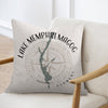 Pillow with Lake Memphremagog map and compass design, Vermont.