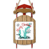 Sled ornament with "Merry Christmas From Lavon Lake" and a turquoise map outline.