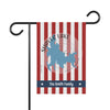 Shaver Lake California garden flag with red and white stripes and "The Smith Family" text.
