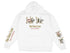 White hoodie with "Lake Big Bear California" graphic and paddle, life preserver.