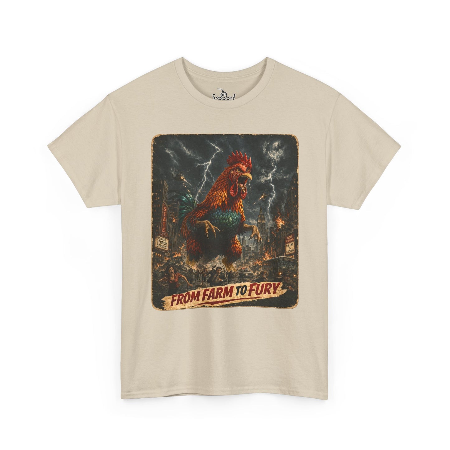 Chicken Shirt From Farm to Table Rooster Pecking Order Shirt, Dinosaur Monster Movie Poster Design, Funny Farm Life