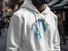 White hoodie with Lake Winnipesaukee, New Hampshire design and compass rose.