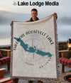 Theodore Roosevelt Lake Arizona map blanket with compass rose graphic.