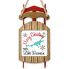 Sled ornament with "Merry Christmas From Lake Wisconsin" text and map graphic.
