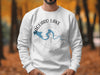 White sweatshirt with Saguaro Lake and compass design, Arizona.