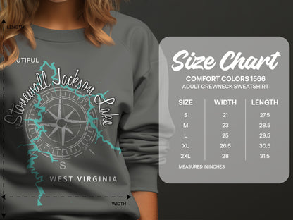 Stonewall Jackson Lake West Virginia Map Design T-Shirt or Sweatshirt