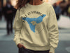 Light yellow crewneck sweatshirt with Lake Cuyamaca California graphic and compass rose design.