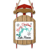 Wooden sled ornament with "Merry Christmas From Lake Monroe" and snowflake graphic.