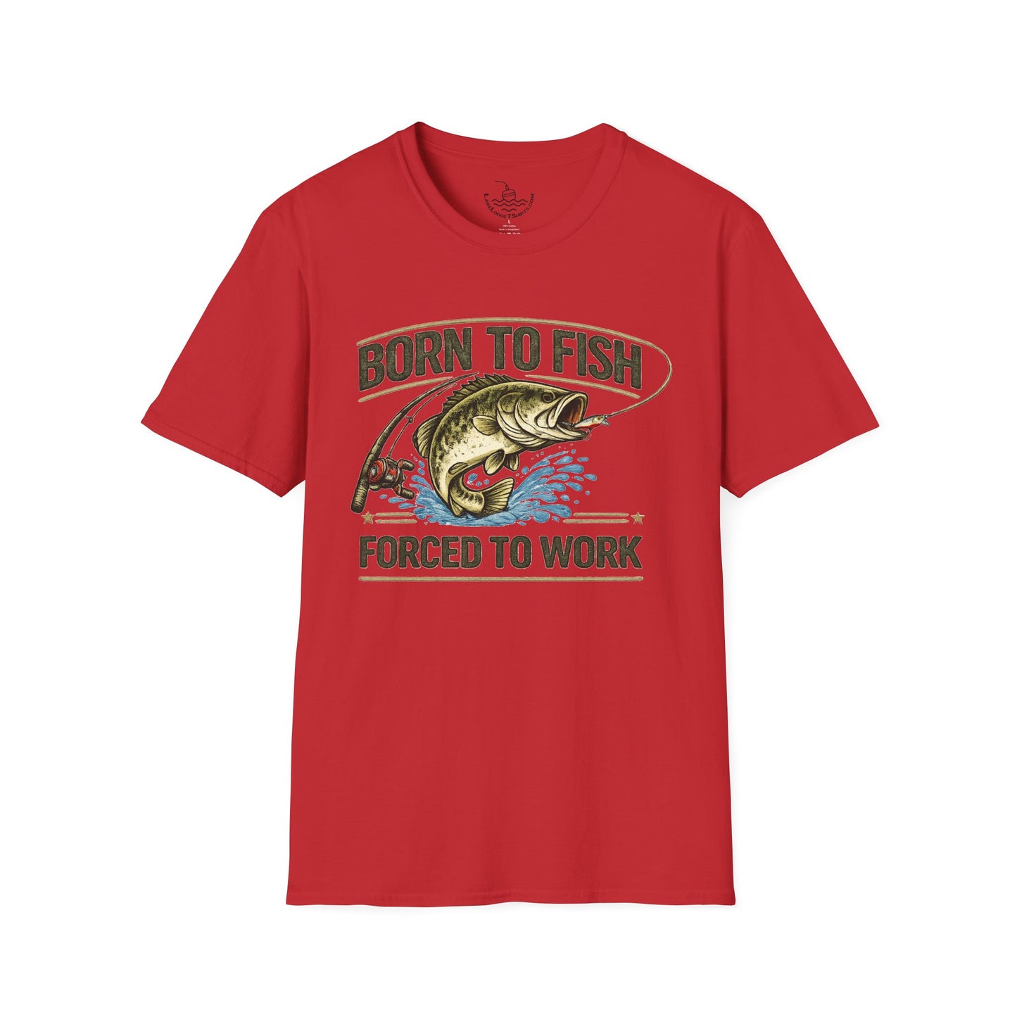 Born to Fish Forced to Work Shirt, Funny Fishing Tee, Fisherman Angler Funny Shirt, Father's Day, Grandpa, New Job Gift