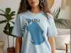 Light blue t-shirt with Lake George Florida map outline and compass design.