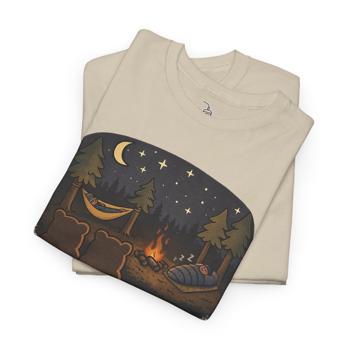 Campfire Bears Humor T-Shirt, People in Sleeping Bags are Bear Burritos and Tacos Joke, Camping Hiking Smores Bonfire Apparel
