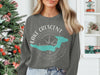 Dark gray sweatshirt with Lake Crescent Washington map and compass graphic.