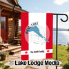 Customizable garden flag with Bow Lake Alberta graphic and Smith Family text.