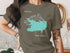 T-shirt with teal Manasquan Reservoir map and compass rose.