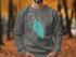 Crewneck sweatshirt featuring a teal Lake Mohave map with compass graphic.