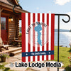 Customizable garden flag for Lake Dunmore Vermont, featuring the Smith Family name.