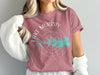 Lake Murray South Carolina map with compass design on a pink t-shirt.