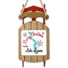 Wooden sled ornament with "Merry Christmas from Lake Lyman" text.