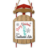Wooden sled ornament with "Merry Christmas from Candlewood Lake" text.