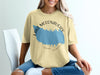 Yellow t-shirt with Lake McConaughy Nebraska graphic and compass rose.