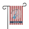 Garden flag with red and white stripes, Folsom Lake map, and "The Smith Family".