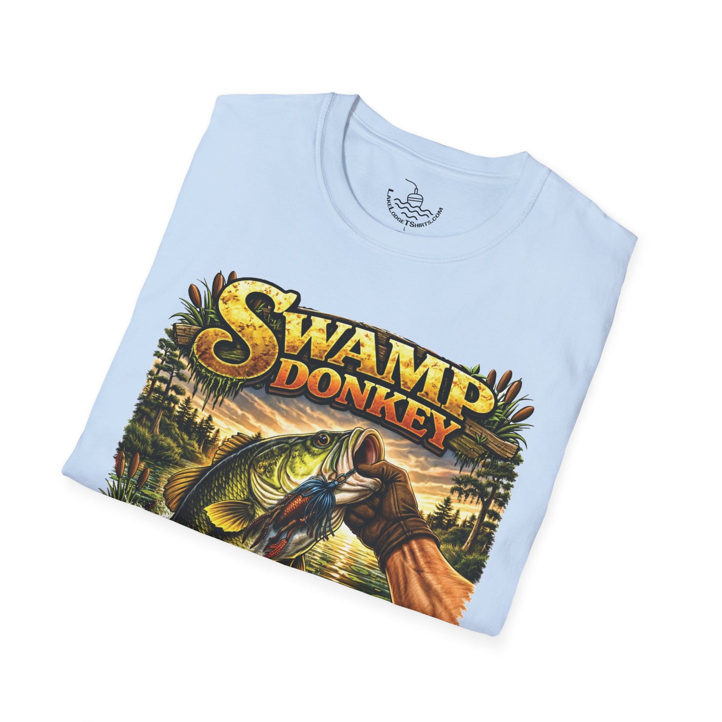 Swamp Donkey Bass Fishing Funny T-Shirt Ultra Soft | Vintage Largemouth Angler Shirt Father's Day