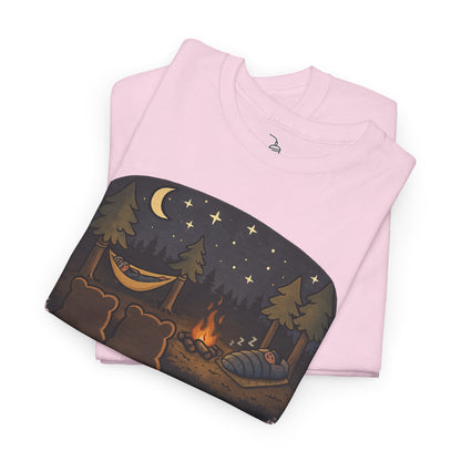 Campfire Bears Humor T-Shirt, People in Sleeping Bags are Bear Burritos and Tacos Joke, Camping Hiking Smores Bonfire Apparel