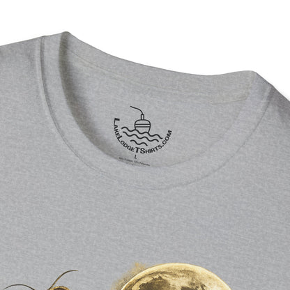 Catfish Fishing Howl at the Moon Night River Graphic T Shirt, Retro Catfish Spawn Fish Tee, Angler Fishing Shirt Gift