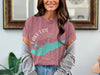 Dusty rose t-shirt with Lake Erie map graphic and compass rose.