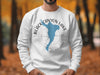 White sweatshirt with Black Canyon Lake Arizona graphic and compass design.