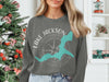 Dark gray crewneck sweatshirt with "Lake Jackson Georgia" and a teal map outline.