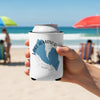 White can cooler with Lake Almanor California map and compass design.