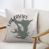 Pillow with Lake Casitas California map graphic and compass rose.