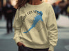 Light yellow crewneck sweatshirt with blue Lake Las Vegas map and compass graphic.